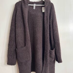 Cozy Chocolate Brown Hooded Cardigan